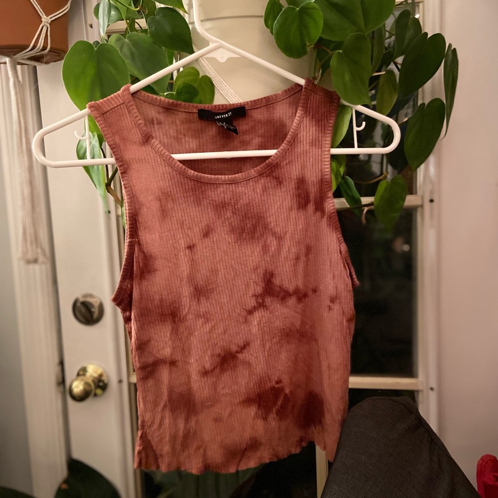 Burnt Orange/Peach Tie-dye Crop Top